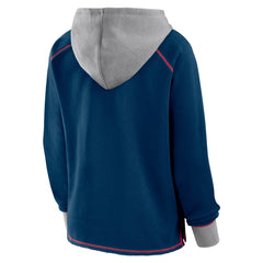 Houston Texans Logo Athletic Women's Boom Fleece Pullover V-Neck Hoodie - Navy Hoodies