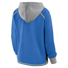 Los Angeles Chargers Logo Athletic Women's Boom Fleece Pullover V-Neck Hoodie - Powder Blue Hoodies