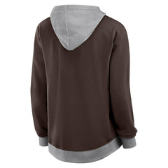 Cleveland Browns Logo Athletic Women's Hit It French Terry Full-Zip Hoodie - Brown Hoodies