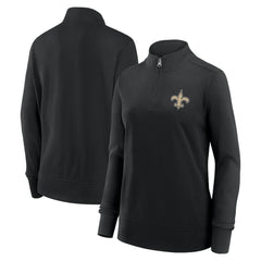 New Orleans Saints Logo Athletic Women's Velocity Quarter-Zip Jacket - Black Jackets