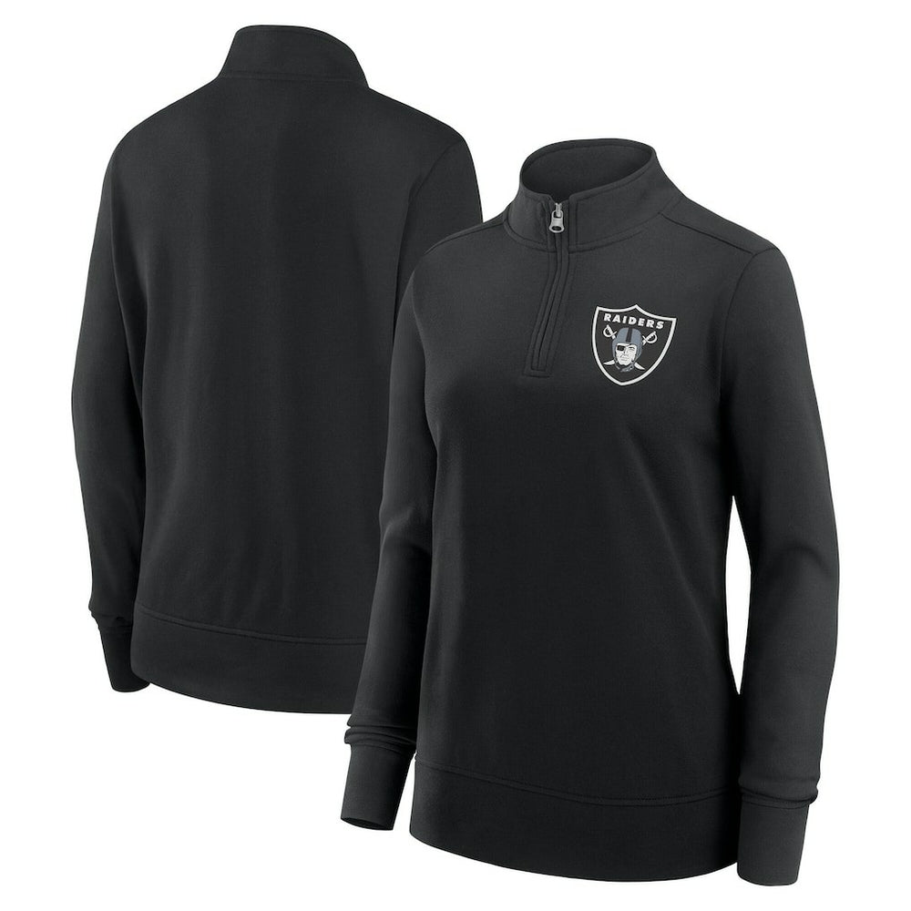 Las Vegas Raiders Logo Athletic Women's Velocity Quarter-Zip Jacket - Black Jackets