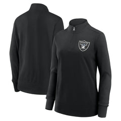 Las Vegas Raiders Logo Athletic Women's Velocity Quarter-Zip Jacket - Black Jackets