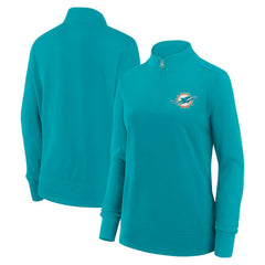 Miami Dolphins Logo Athletic Women's Velocity Quarter-Zip Jacket - Aqua Jackets