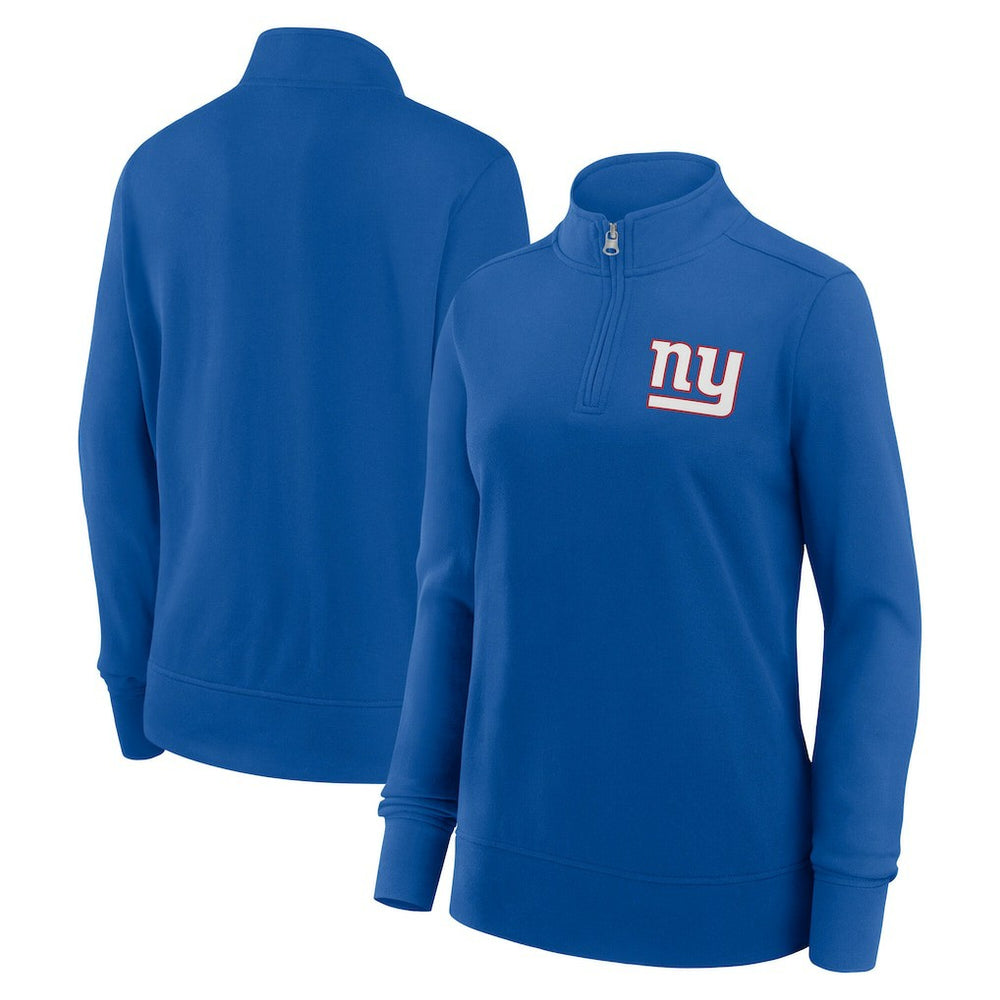 New York Giants Logo Athletic Women's Velocity Quarter-Zip Jacket - Royal Jackets