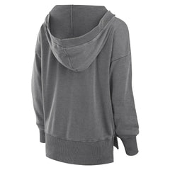 New Orleans Saints Women's Initiative Snow Wash French Terry V-Neck Pullover Hoodie - Heather Charcoal Hoodies
