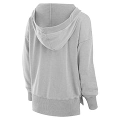 Miami Dolphins Women's Initiative Snow Wash French Terry V-Neck Pullover Hoodie - Heather Gray Hoodies