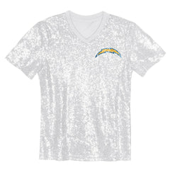 Justin Herbert Los Angeles Chargers Girls Youth Sequin V-Neck Fashion Jersey - Powder Blue Jerseys