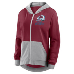 Colorado Avalanche Logo Athletic Women's Hit It French Terry Full-Zip Hoodie - Burgundy | US 201195258