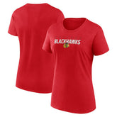 Chicago Blackhawks Logo Athletic Women's Launch Scoop Neck T-Shirt - Red | US 201195280