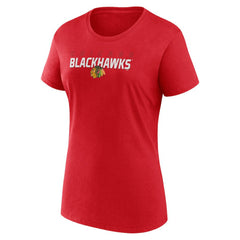 Chicago Blackhawks Logo Athletic Women's Launch Scoop Neck T-Shirt - Red | US 201195280