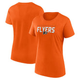 Philadelphia Flyers Logo Athletic Women's Launch Scoop Neck T-Shirt - Orange | US 201195303