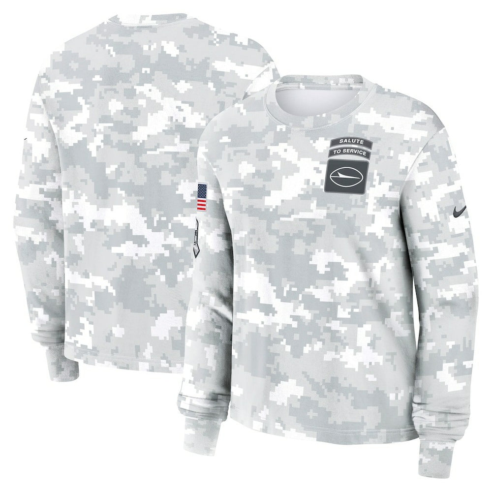 New York Jets Women's 2024 Salute To Service Dri-FIT Long Sleeve T-Shirt - Arctic Camo T-shirts