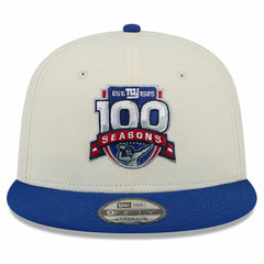 New York Giants New Era 100th Season Two-Tone 9FIFTY Snapback Hat - Cream/Royal Hats
