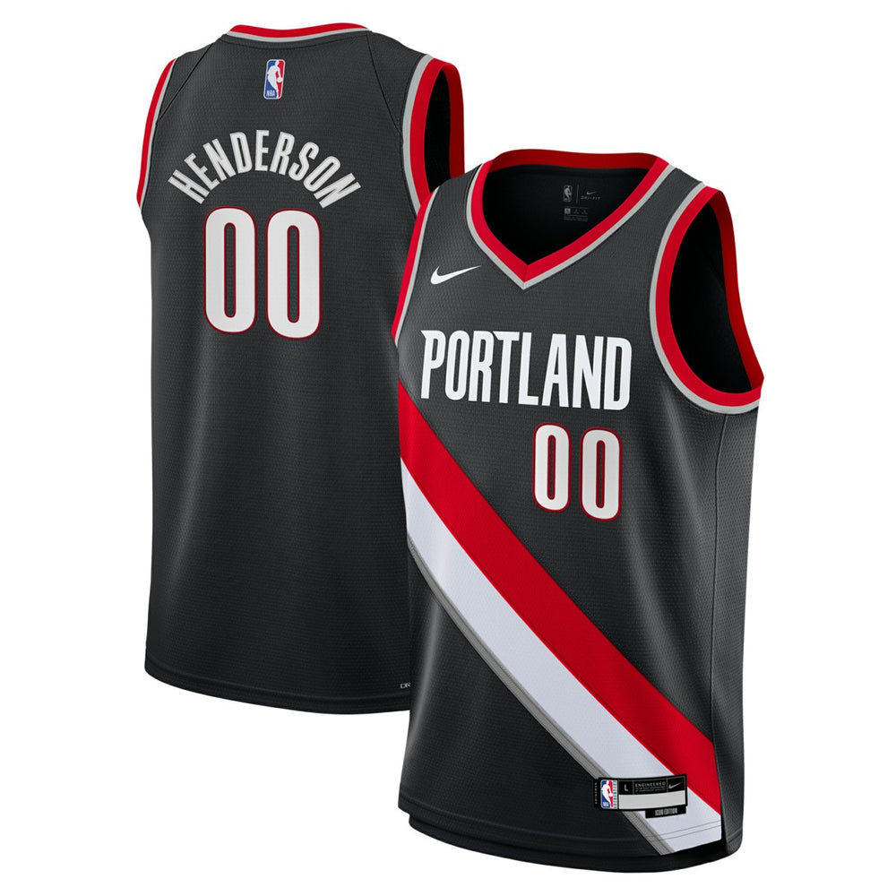 Scoot Henderson Portland Trail Blazers Youth Swingman Jersey Icon Edition Black - Nike