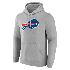 Josh Allen Buffalo Bills Icon Player Name & Number Pullover Hoodie - Gray Hoodies