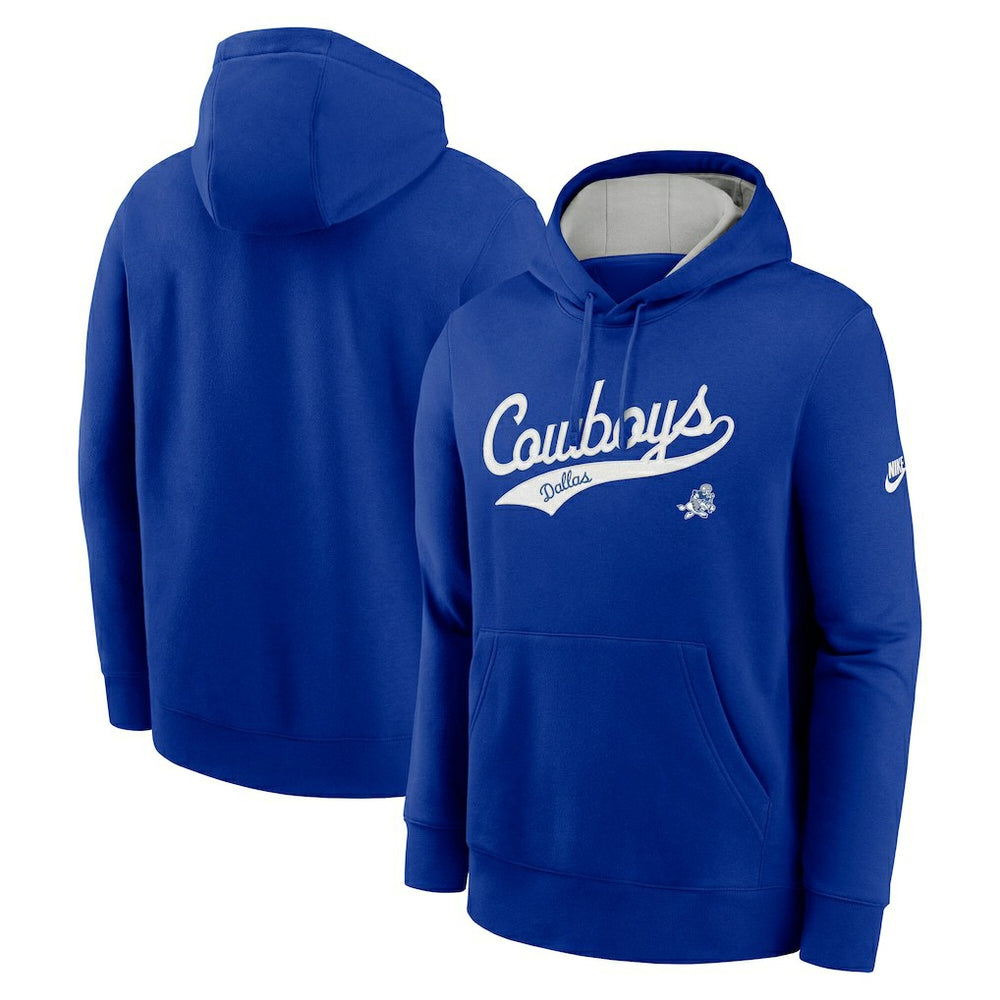 Dallas Cowboys Rewind Club Logo Pullover Hoodie - Royal Hoodies