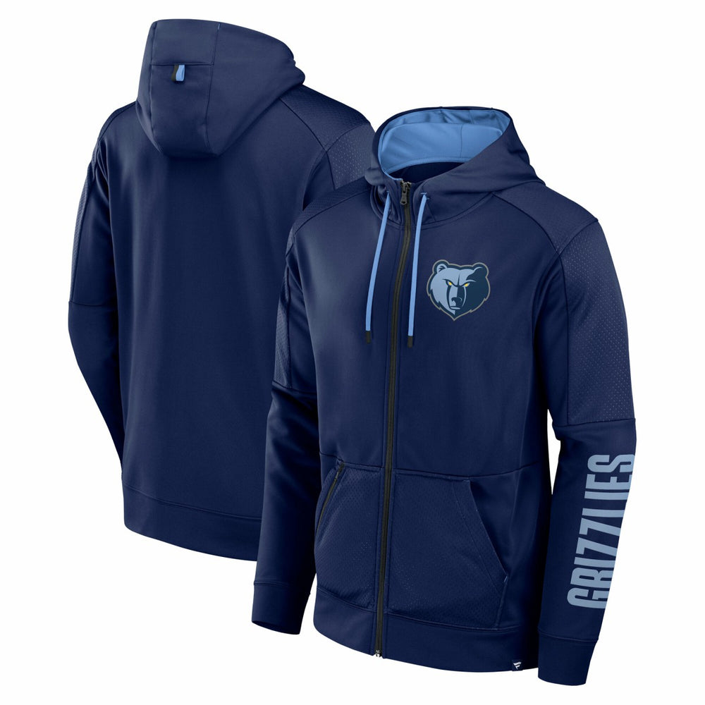 Memphis Grizzlies Baller Defender Performance Full-Zip Hoodie Navy - Fanatics