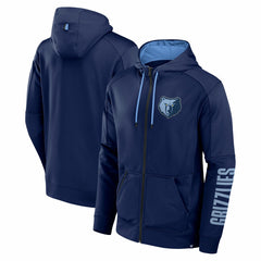 Memphis Grizzlies Baller Defender Performance Full-Zip Hoodie Navy - Fanatics