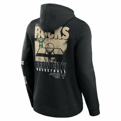 Milwaukee Bucks Game Time Crossover Pullover Hoodie Black - Fanatics
