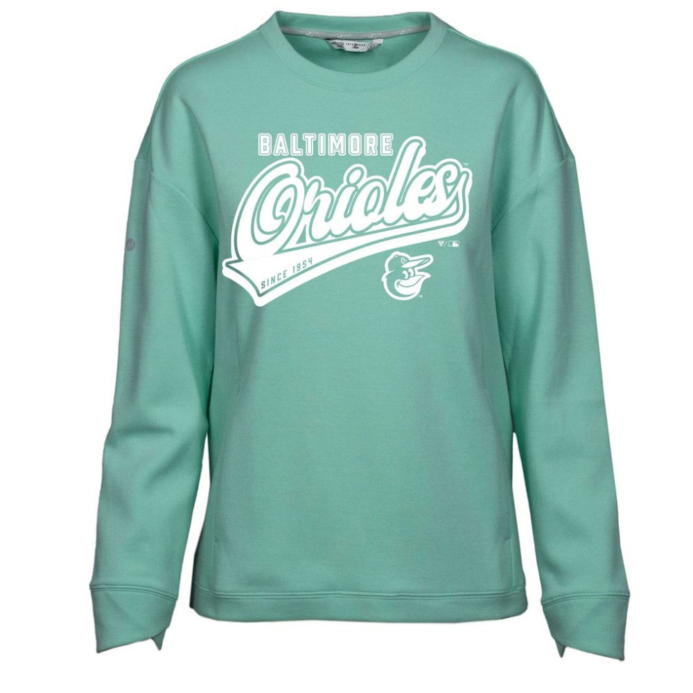 Baltimore Orioles Levelwear Women's Fiona Sweep Pullover Sweatshirt - Mint Pullover