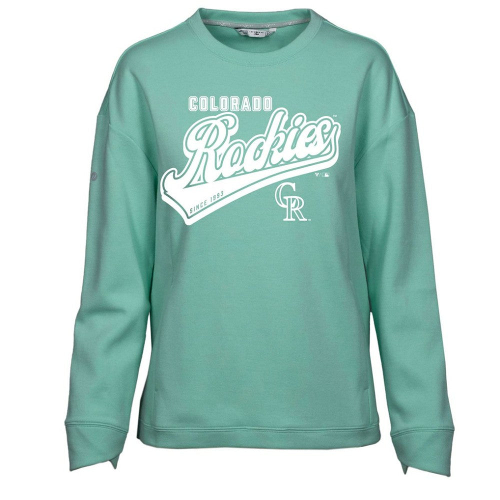 Colorado Rockies Levelwear Women's Fiona Sweep Pullover Sweatshirt - Mint Pullover