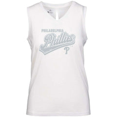 Philadelphia Phillies Levelwear Women's Paisley Sweep V-Neck Tank Top - White Tanks