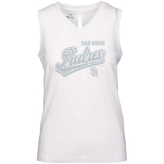 San Diego Padres Levelwear Women's Paisley Sweep V-Neck Tank Top - White Tanks