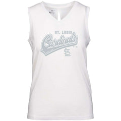 St. Louis Cardinals Levelwear Women's Paisley Sweep V-Neck Tank Top - White Tanks