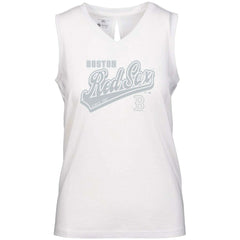 Boston Red Sox Levelwear Women's Paisley Sweep V-Neck Tank Top - White Tanks