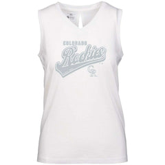 Colorado Rockies Levelwear Women's Paisley Sweep V-Neck Tank Top - White Tanks