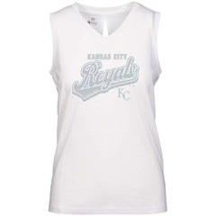Kansas City Royals Levelwear Women's Paisley Sweep V-Neck Tank Top - White Tanks