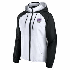 Sacramento Kings Women's Anorak Raglan Full-Zip Hoodie Jacket White/Black - Fanatics