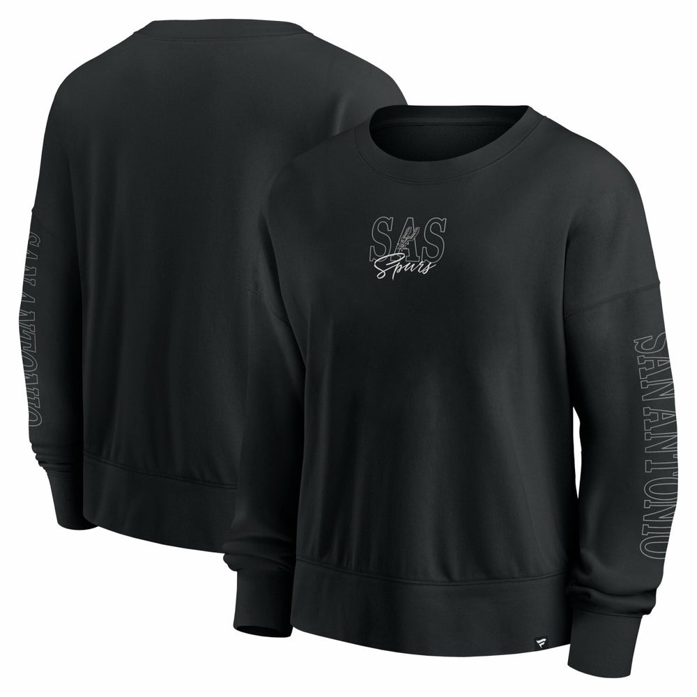 San Antonio Spurs Women's Oversized Game Day Pullover Sweatshirt Black - Fanatics