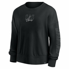 San Antonio Spurs Women's Oversized Game Day Pullover Sweatshirt Black - Fanatics