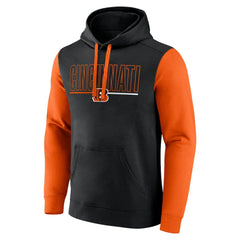 Cincinnati Bengals Outline Pullover Hoodie - Black/Orange Hoodies
