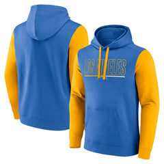 Los Angeles Chargers Outline Pullover Hoodie - Powder Blue/Gold Hoodies