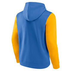 Los Angeles Chargers Outline Pullover Hoodie - Powder Blue/Gold Hoodies
