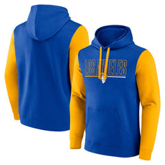 Los Angeles Rams Outline Pullover Hoodie - Royal/Gold Hoodies