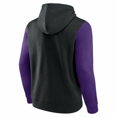 Sacramento Kings Logo Athletic Outline Colorblock Pullover Hoodie Black