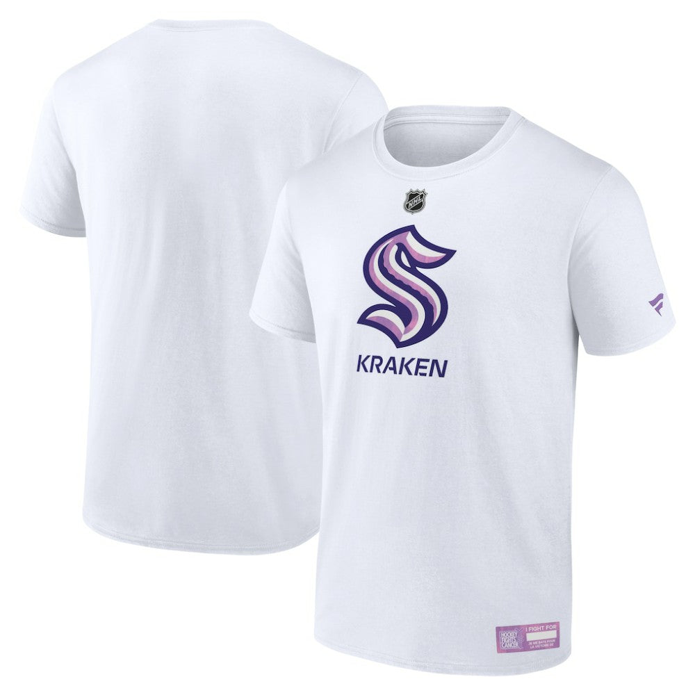 Seattle Kraken Fanatics 2024 Hockey Fights Cancer T-Shirt - White | US 201204127