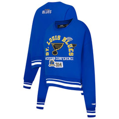 St. Louis Blues Pro Standard Women's Area Code Cropped Pullover Sweatshirt - Blue | US 201205070