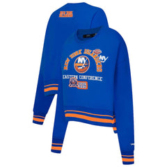 New York Islanders Pro Standard Women's Area Code Cropped Pullover Sweatshirt - Royal | US 201205081