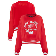 Detroit Red Wings Pro Standard Women's Area Code Cropped Pullover Sweatshirt - Red | US 201205084