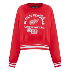 Detroit Red Wings Pro Standard Women's Area Code Cropped Pullover Sweatshirt - Red | US 201205084