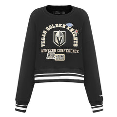 Vegas Golden Knights Pro Standard Women's Area Code Cropped Pullover Sweatshirt - Black | US 201205093