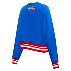 New York Rangers Pro Standard Women's Area Code Cropped Pullover Sweatshirt - Blue | US 201205094