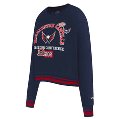 Washington Capitals Pro Standard Women's Area Code Cropped Pullover Sweatshirt - Navy | US 201205095
