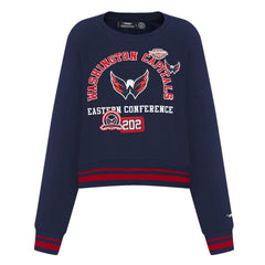 Washington Capitals Pro Standard Women's Area Code Cropped Pullover Sweatshirt - Navy | US 201205095