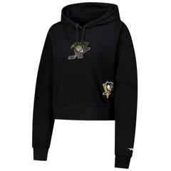 Pittsburgh Penguins Pro Standard Women's Jewels Cropped Pullover Hoodie - Black | US 201205116