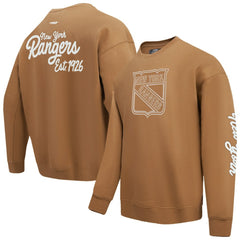 New York Rangers Pro Standard Paint the City Pullover Sweatshirt - Brown | US 201205151